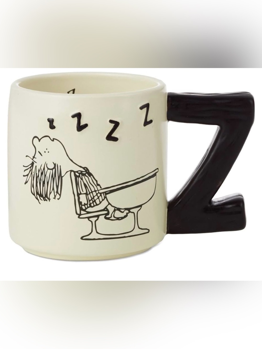 Peanuts Peppermint Patty Falling Asleep Ceramic Mug with Black Z Handle